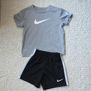 Nike Gray Tee and Black Shorts Set